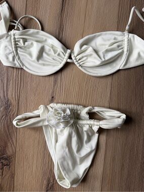 Cream Bikini with Flower Accent